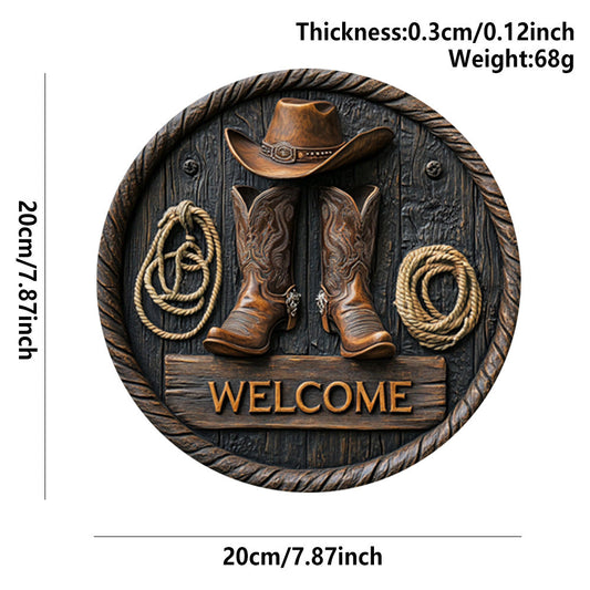 2D Flat wooden welcome hanging decor sign