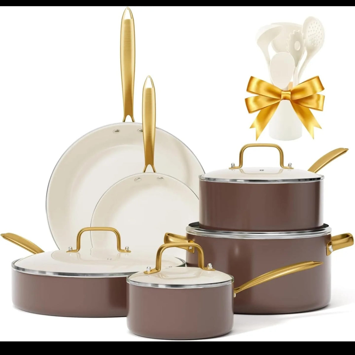 15pcs Premium Ceramic Cookware set