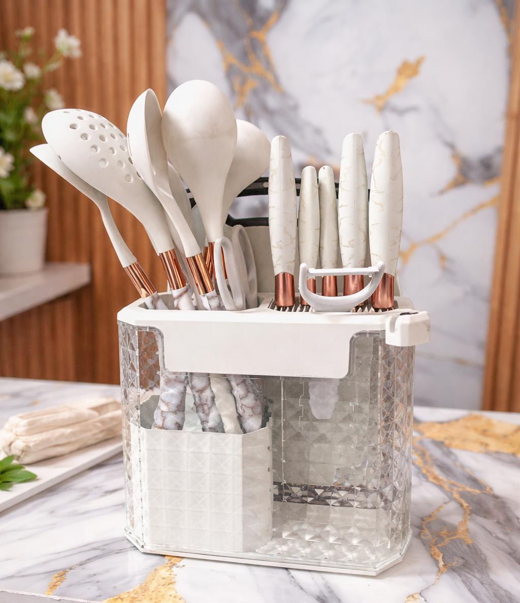 HIGH QUALITY SILICONE SPOON SET WITH KNIVES