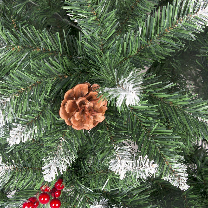 FROSTED CHRISTMAS TREES WITH CONES AND BERRIES