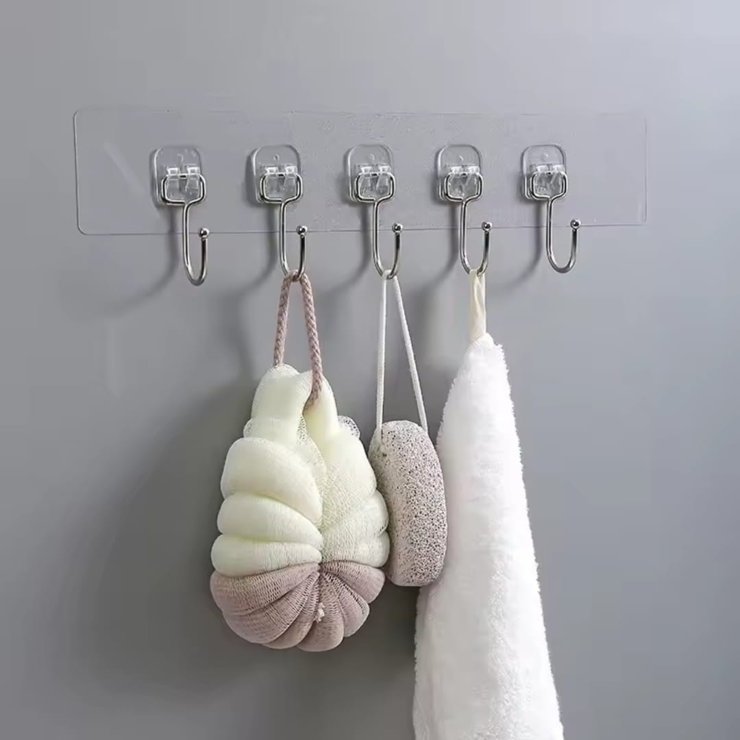 Strong Self adhesive wall hanger with 6 hooks