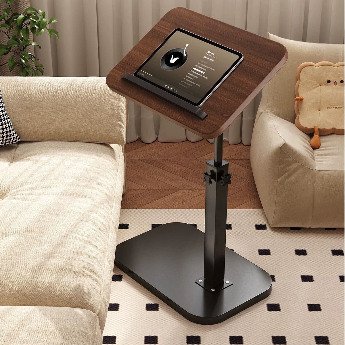 Adjustable C - Shaped side Stool/ Laptop Table