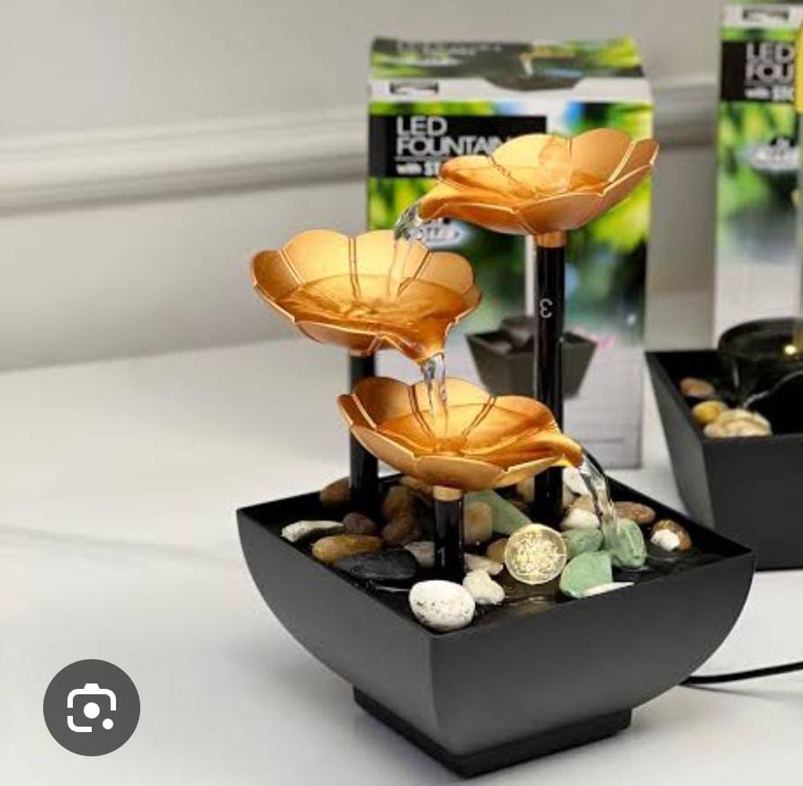 LED fountain with stones, desktop waterfall function