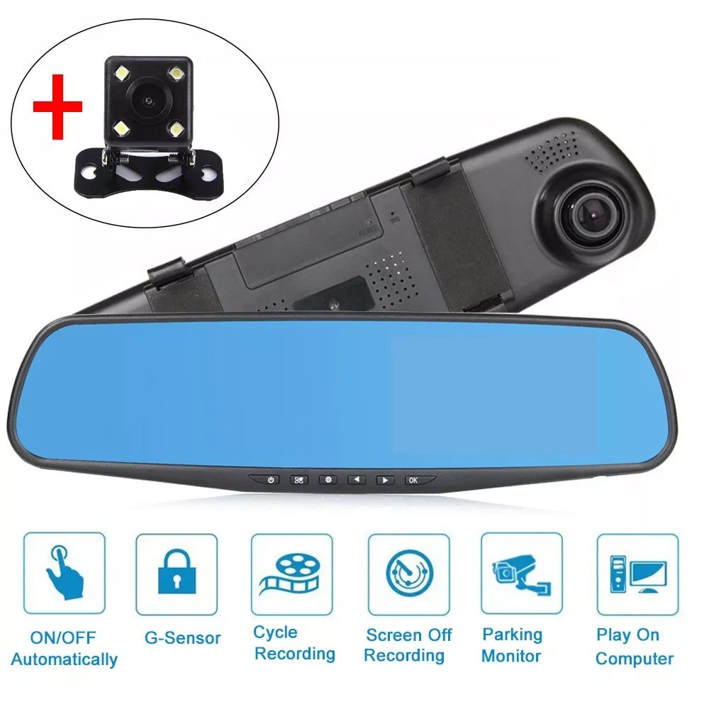 Mirror dash cam adopts real ultra-HD lens which provides excellent quality of front