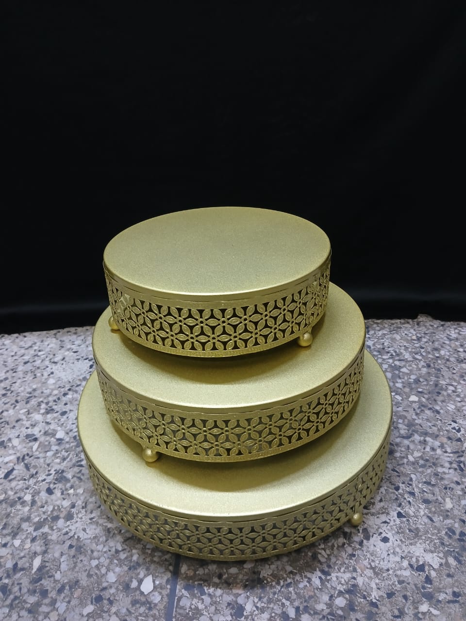 3Pcs Gold cake stands