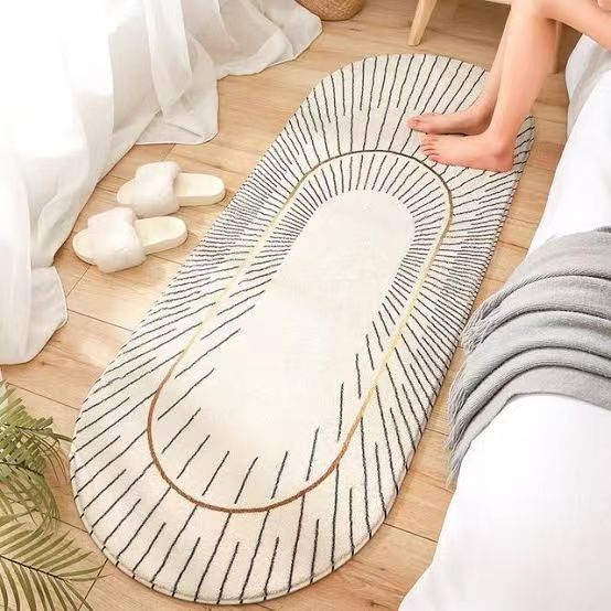 Warm Super oval Soft Bedside Fluffy Mats