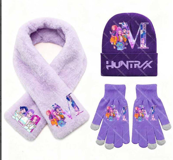 3PCS PURPLE WINTER SET