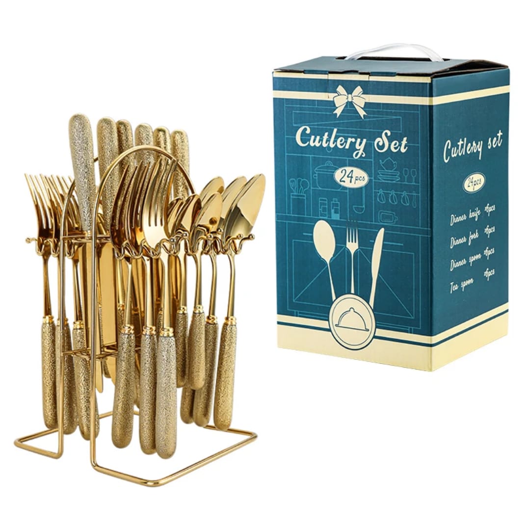 24pcs Nordic Design cutlery set
(in gold and silver)