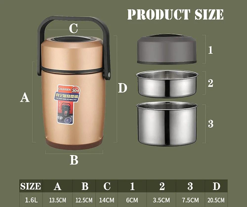 304 Stainless Steel Vacuum Thermal Lunch Box Food Jar