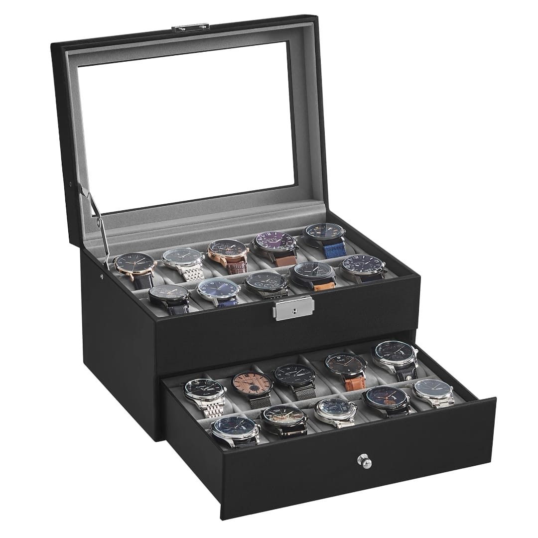 20 slots leather watch organizer