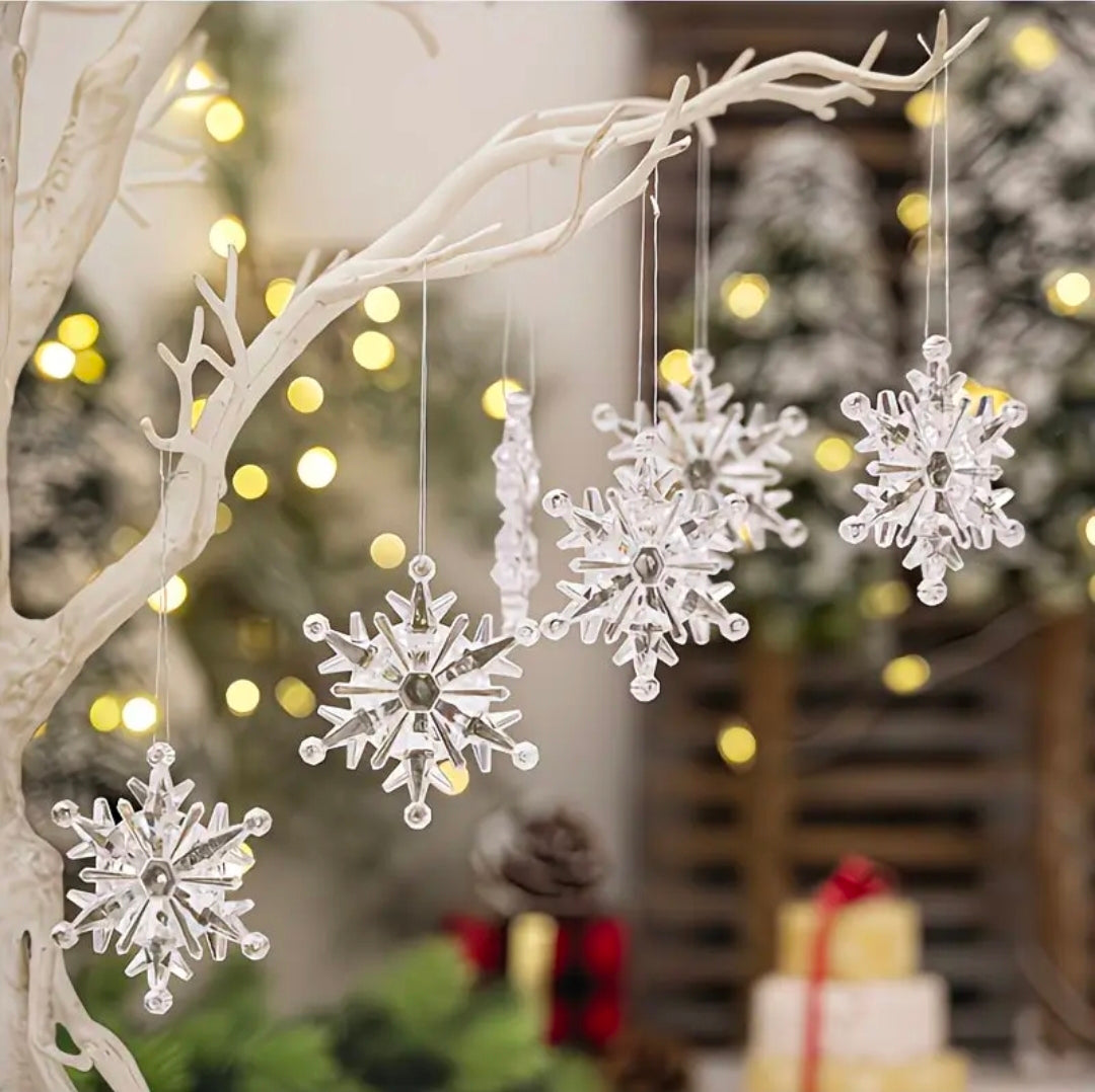 '-Piece Crystal Snowflake Christmas Ornaments