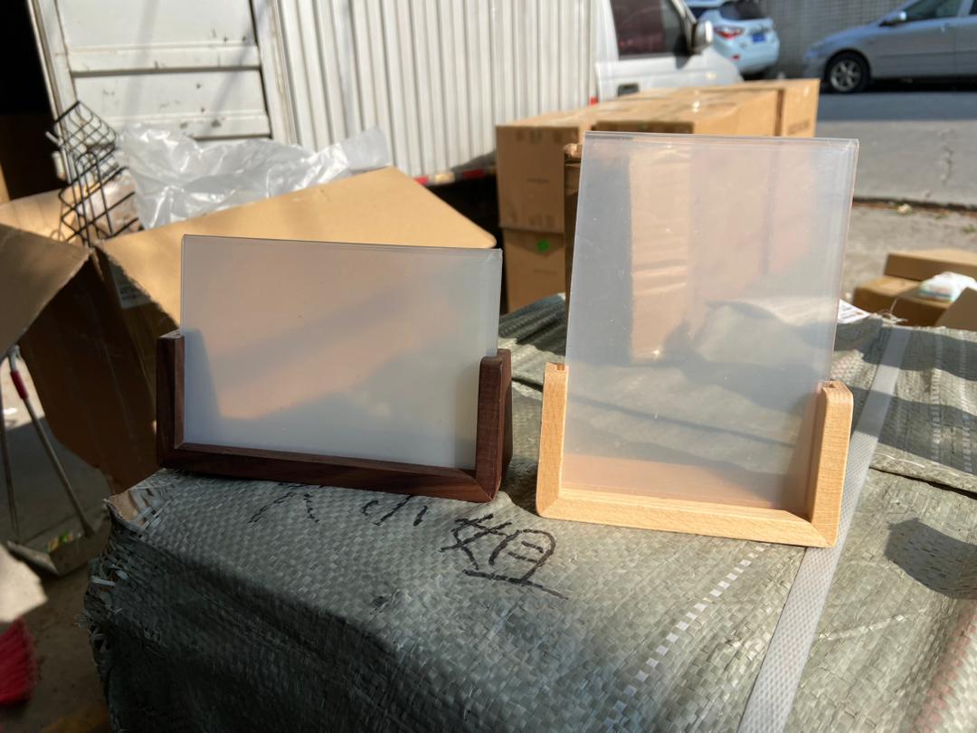 Acrylic Photo Frame with wooden base
