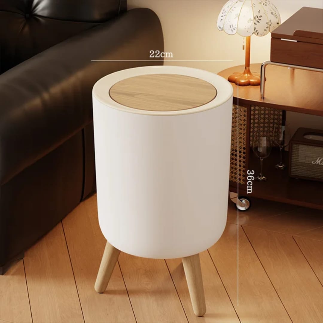 Round Intelligent Sensing Home Open Top Pressing Type 8L Large Capacity Storage Bucket with Legs