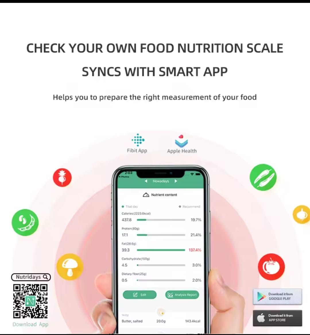 Bluetooth Digital Kitchen Weighing Scale