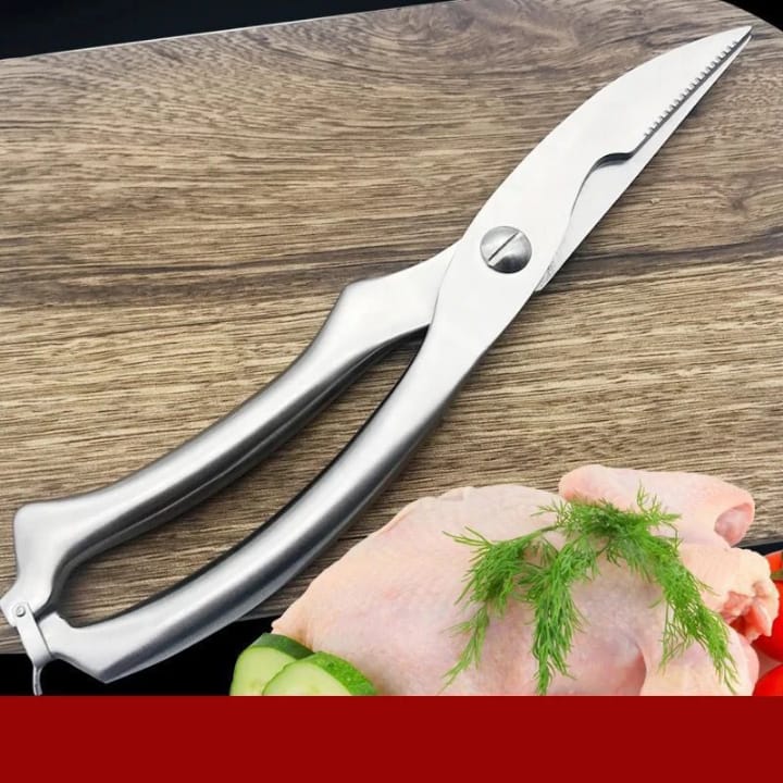Multi-Functional Stainless Steel Chicken Bone Scissors, Extra Large Heavy-Duty Kitchen Shears for Home Use and BBQ