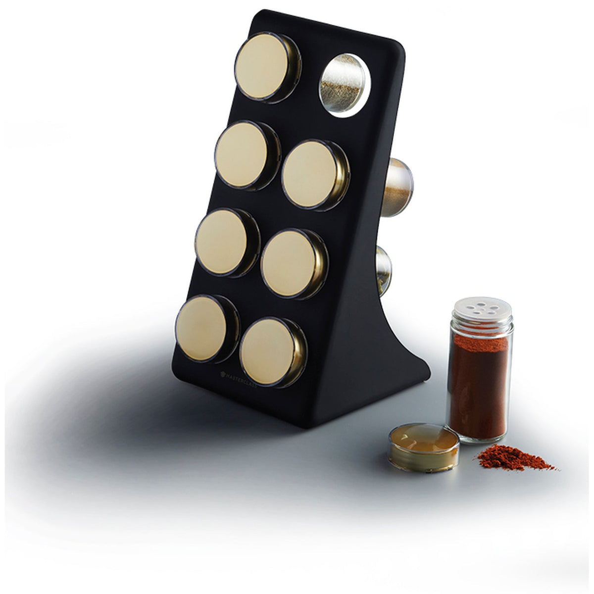 Black slanted spice rack set