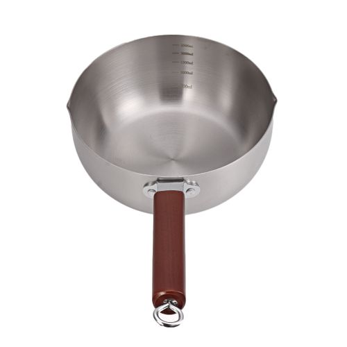 2L Stainless steel non- stick calibrated Japanese Pan Noodle Pot, Spaghetti pot, Milk Pot Stainless Steel tea pot/sufuria Saucepan Wooden Handle Soup Pot Tableware Pan Kitchen Cooking Tools
