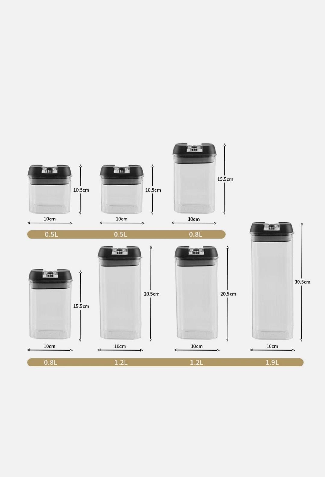 7 pcs airtight food storage containers