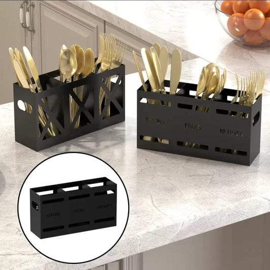 3-Compartment Cutlery Holder Organizer