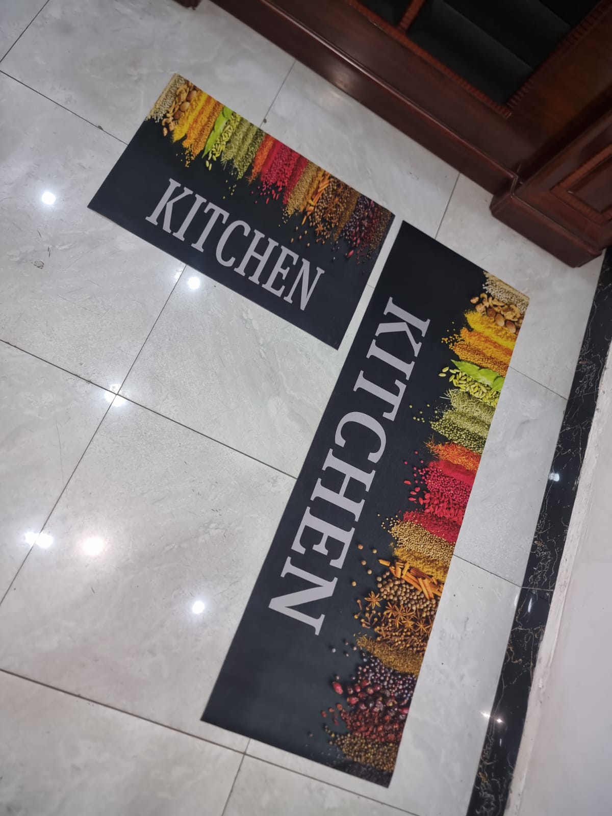 High quality medium grip Rubber underside floor 3D 2in1 kitchen mat