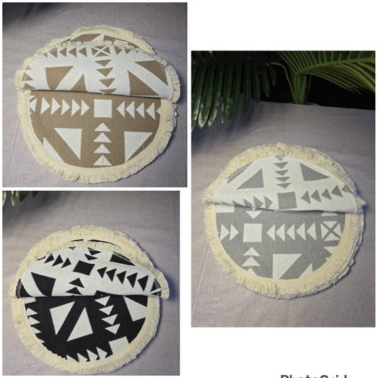 6pcs Unique Table Mats (double S*Unique Table Runner (double Sided)