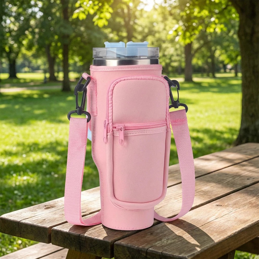 Stanley Cup Bag With Water Bottle Carrier Bag For Stanley Cup 40/30 Oz Tumbler With Handle, Water Bottle Holder Pouch With Adjustable Shoulder Strap 2 Stanley