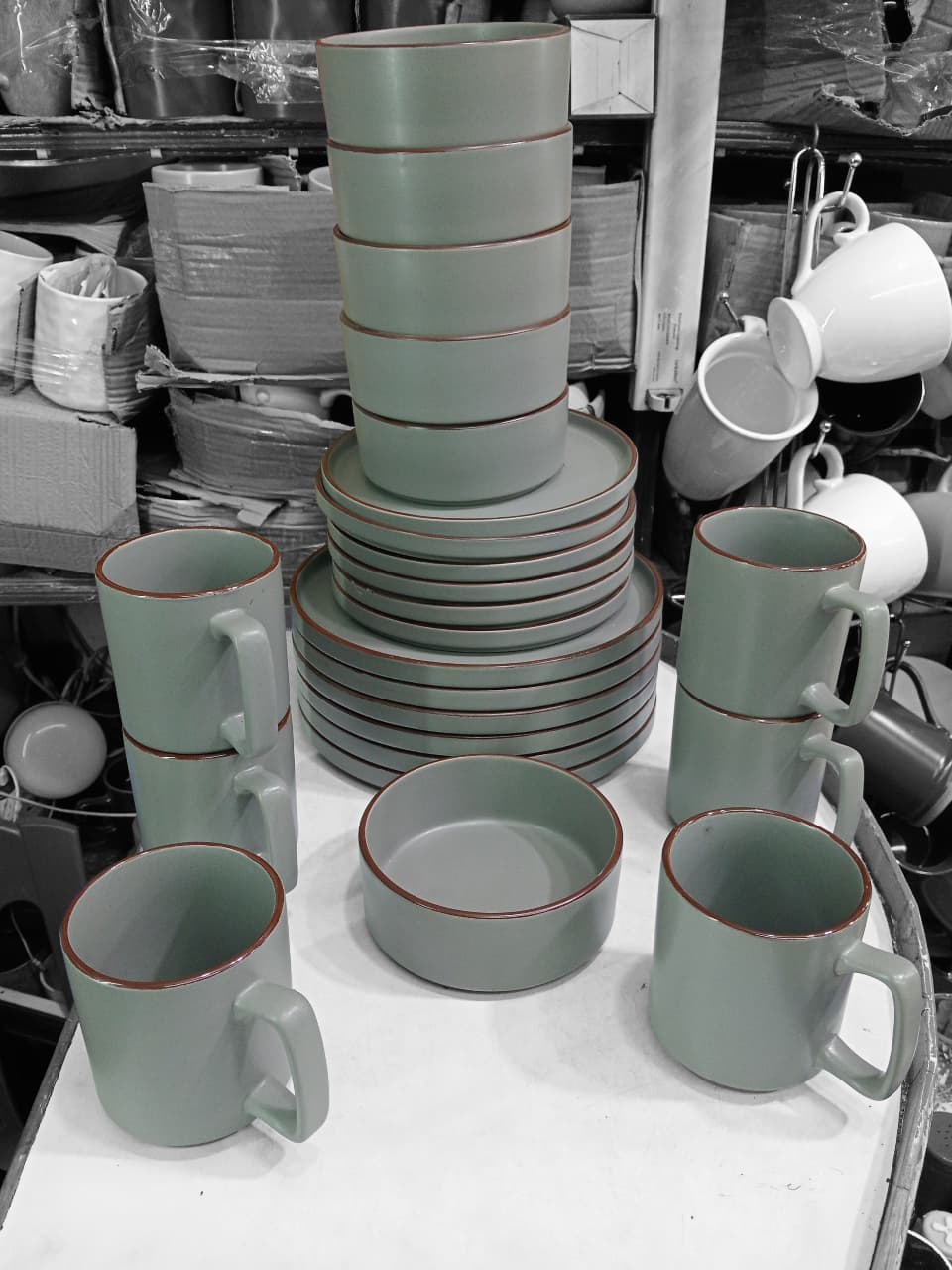 24pcs ceramic marble dinner set