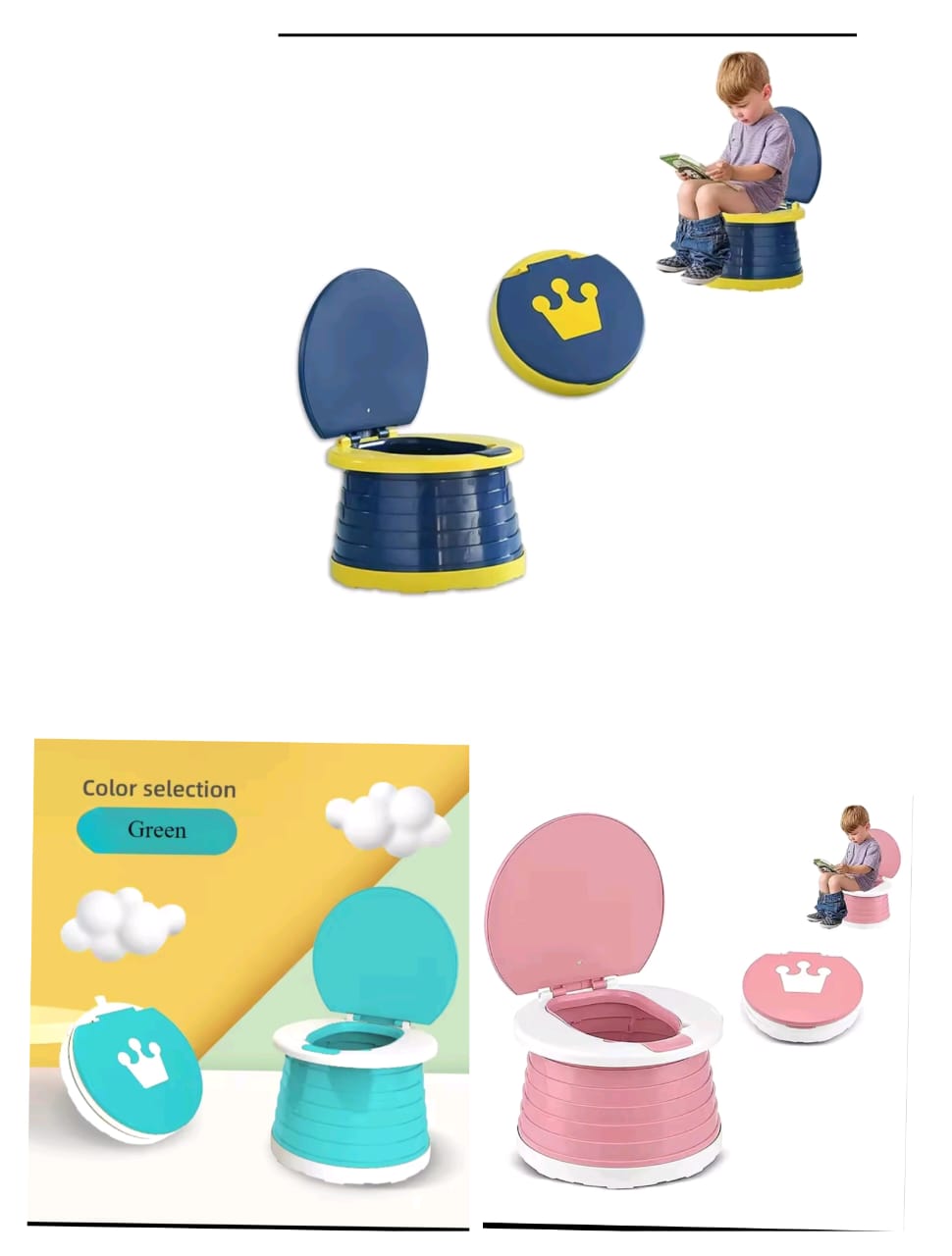 New 2-in-1 Children's Folding Toilet Portable Children's Travel Toilet Car Baby Toilet Potty