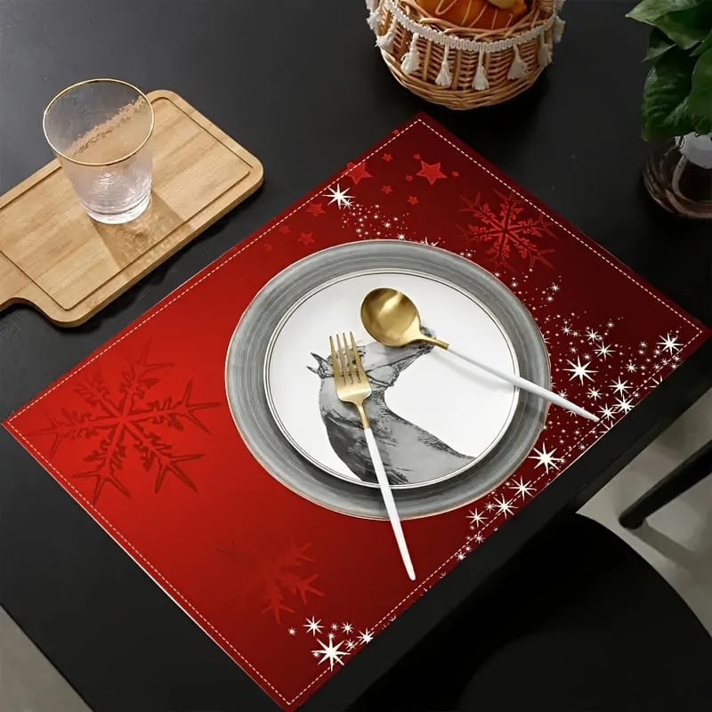 1pc Christmas Placemats For Dining Table Table