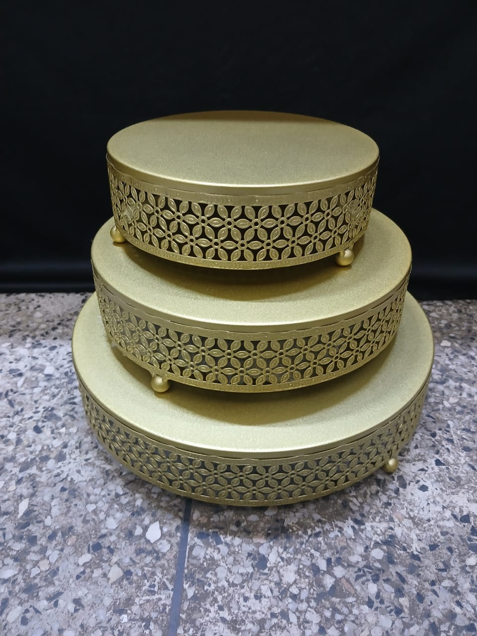 3Pcs Gold cake stands