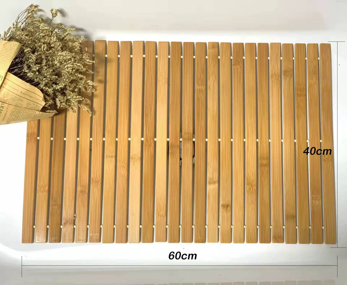 Bamboo Wood Bath Mat 40x60cm – Bathroom & Kitchen Rug