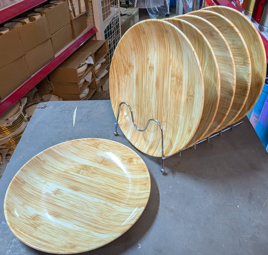 Quality round Bamboo Design melamine dinner plates