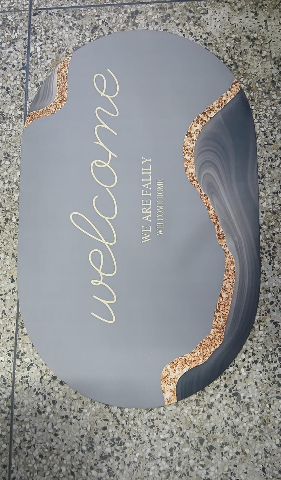 Oval Bathroom/ Door mats with rubber underside