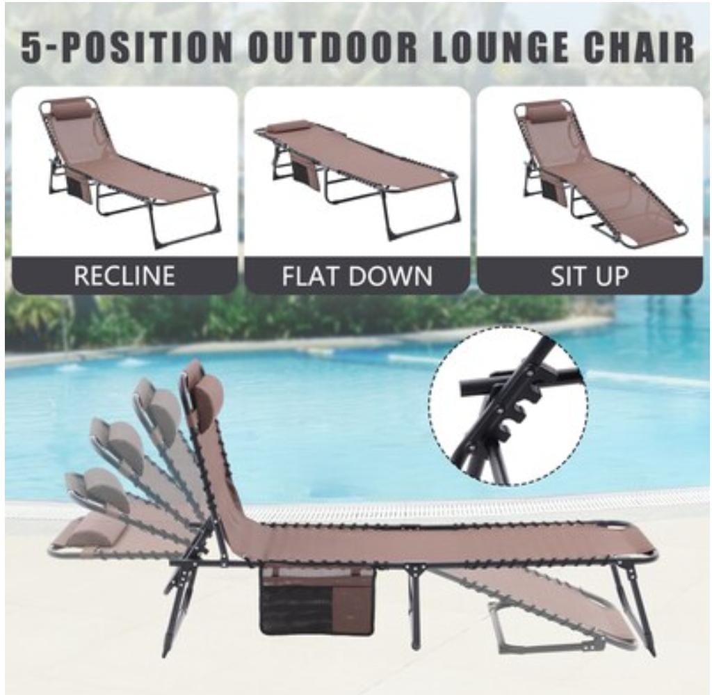 Outsunny Folding Chaise Lounge Chair