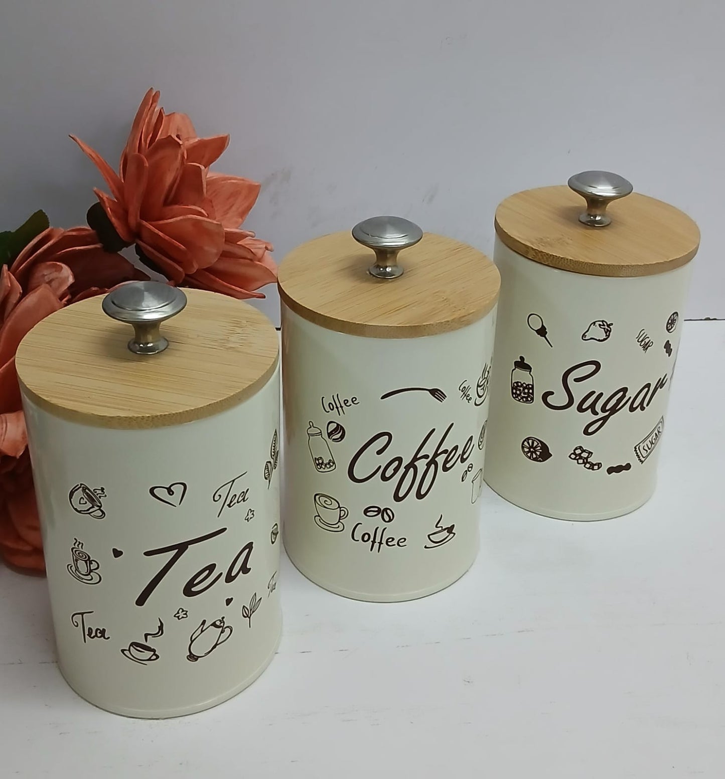 Airtight Sugar, Tea, Coffee canisters
