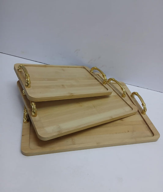 3 in 1 bamboo serving tray