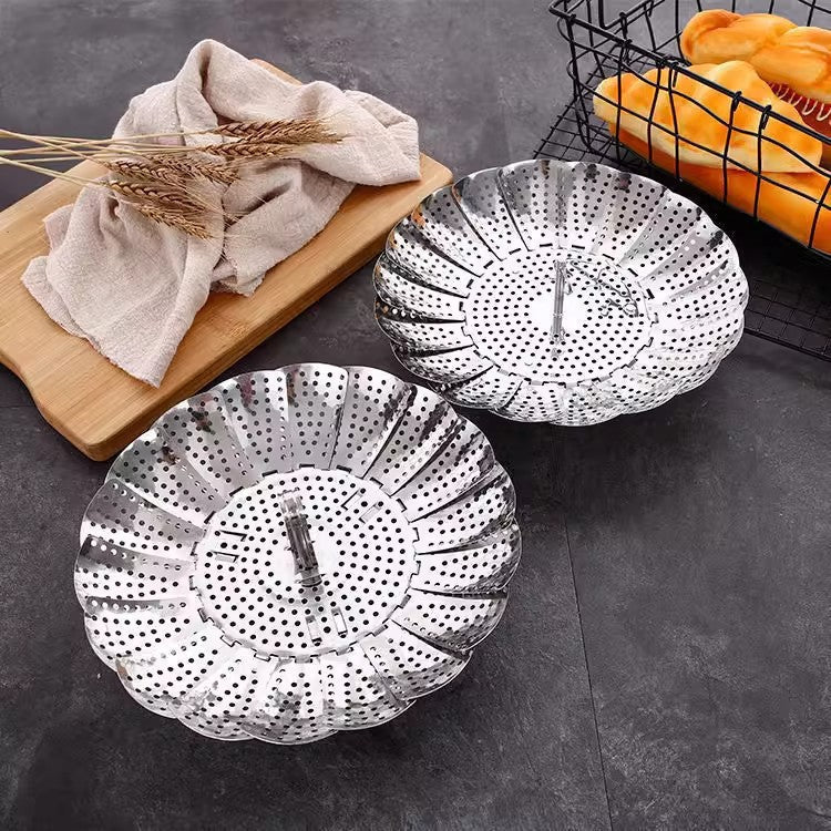 Stainless Steel Steamer Basket/Vegetable Steamer, Food Basket ,Bowl Cooker, Strainer ,Mesh Dish Folding