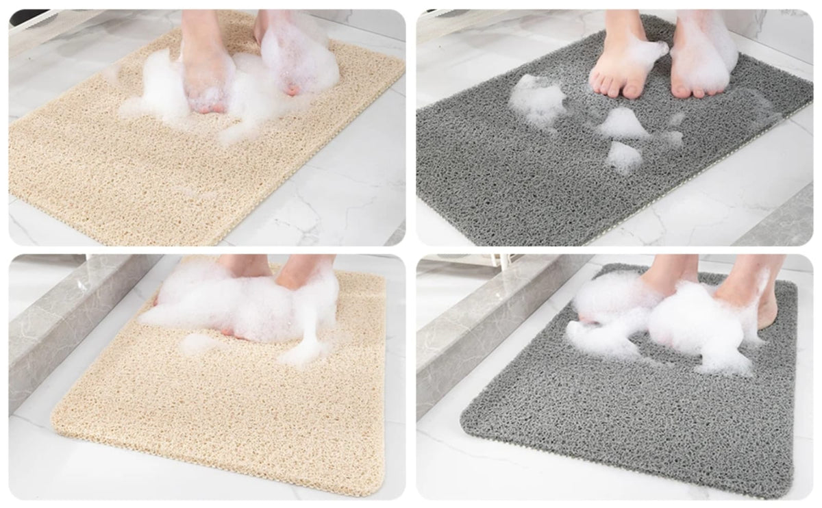 Loofah bath mat with drainage easy to clean and washable for bathroom