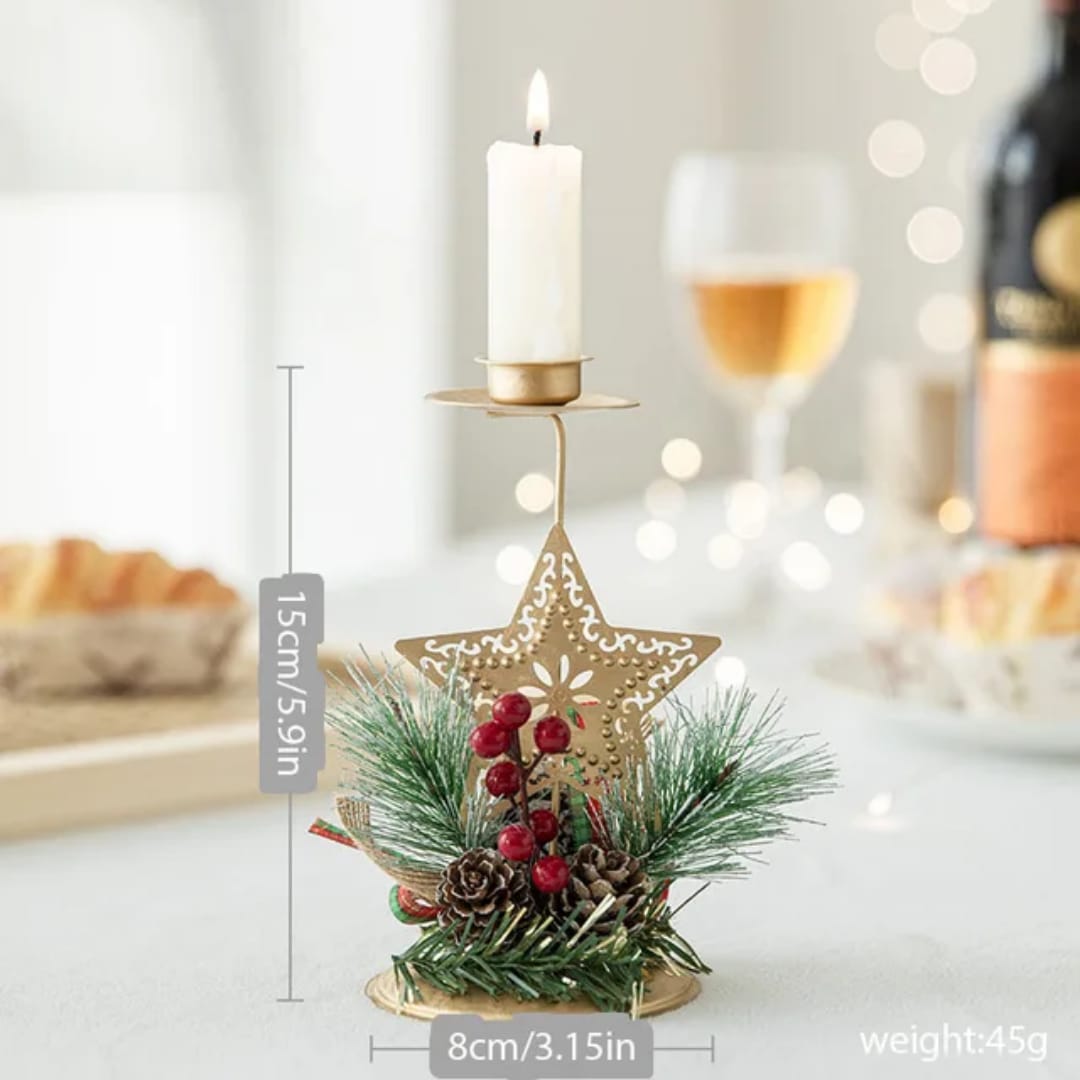 Christmas Candle Holder Santa Claus Elk tree