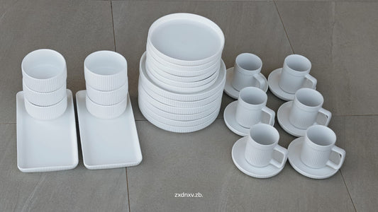 32pcs matte Stoneware Smooth Finish