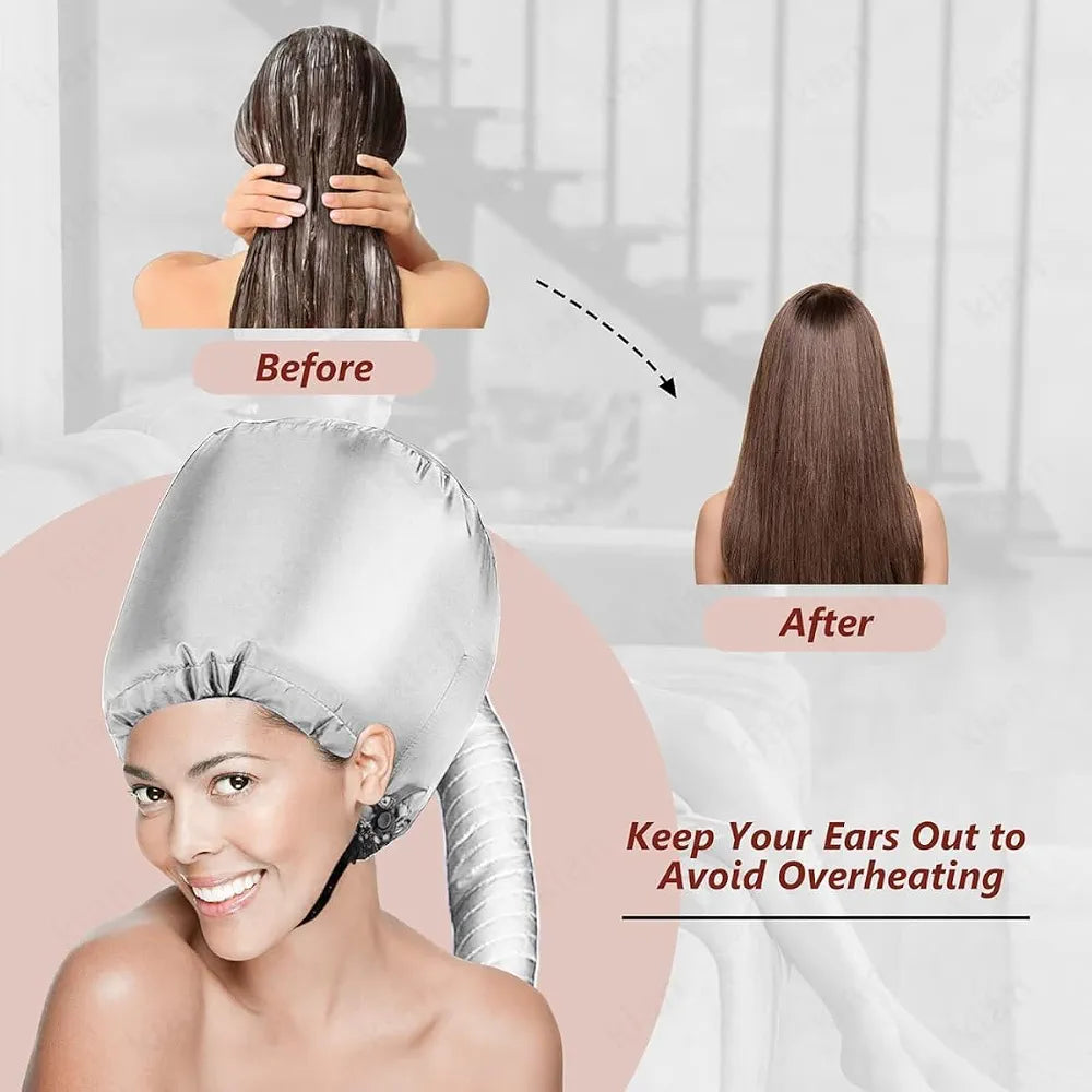 Portable bonnet hair dryer attachment