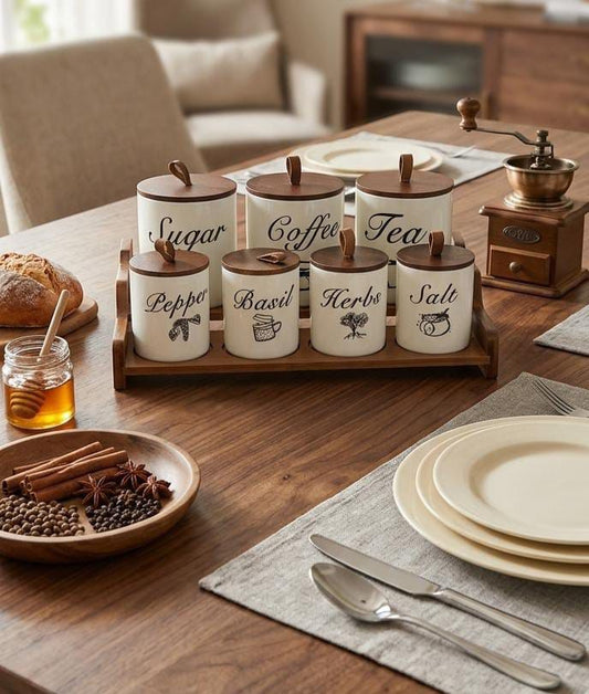 ✨Luxury 8pc -Piece Canister Set 
(1 Tray + 7 Canisters )