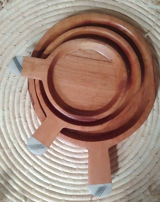 3 IN 1 Handcrafted Wooden Serving Board Pan