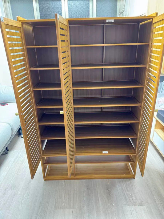 Tall 10-Tier Bamboo Shoe Cabinet