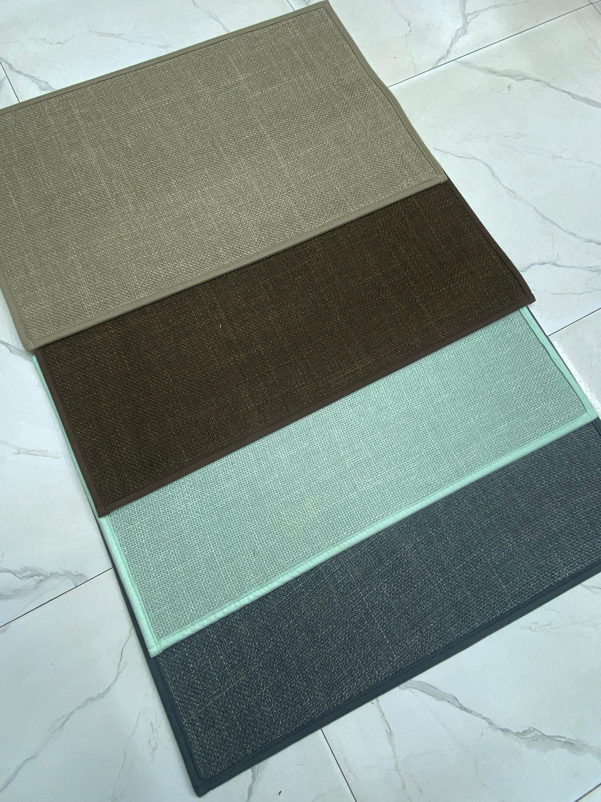 Door floor mat with rubber bottom