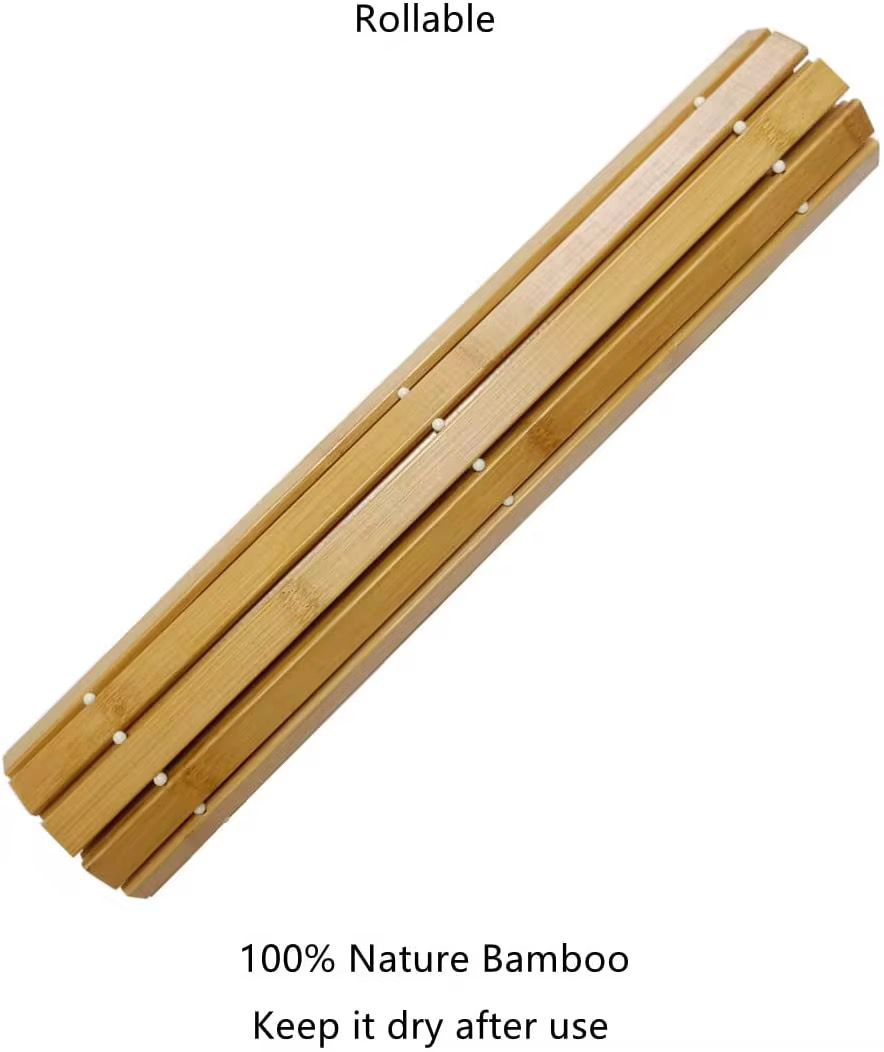 Bamboo Wood Bath Mat 40x60cm – Bathroom & Kitchen Rug