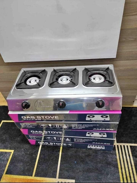 Amaze Stainless Steel 3 Burner Table Top Gas Stove AM-6003