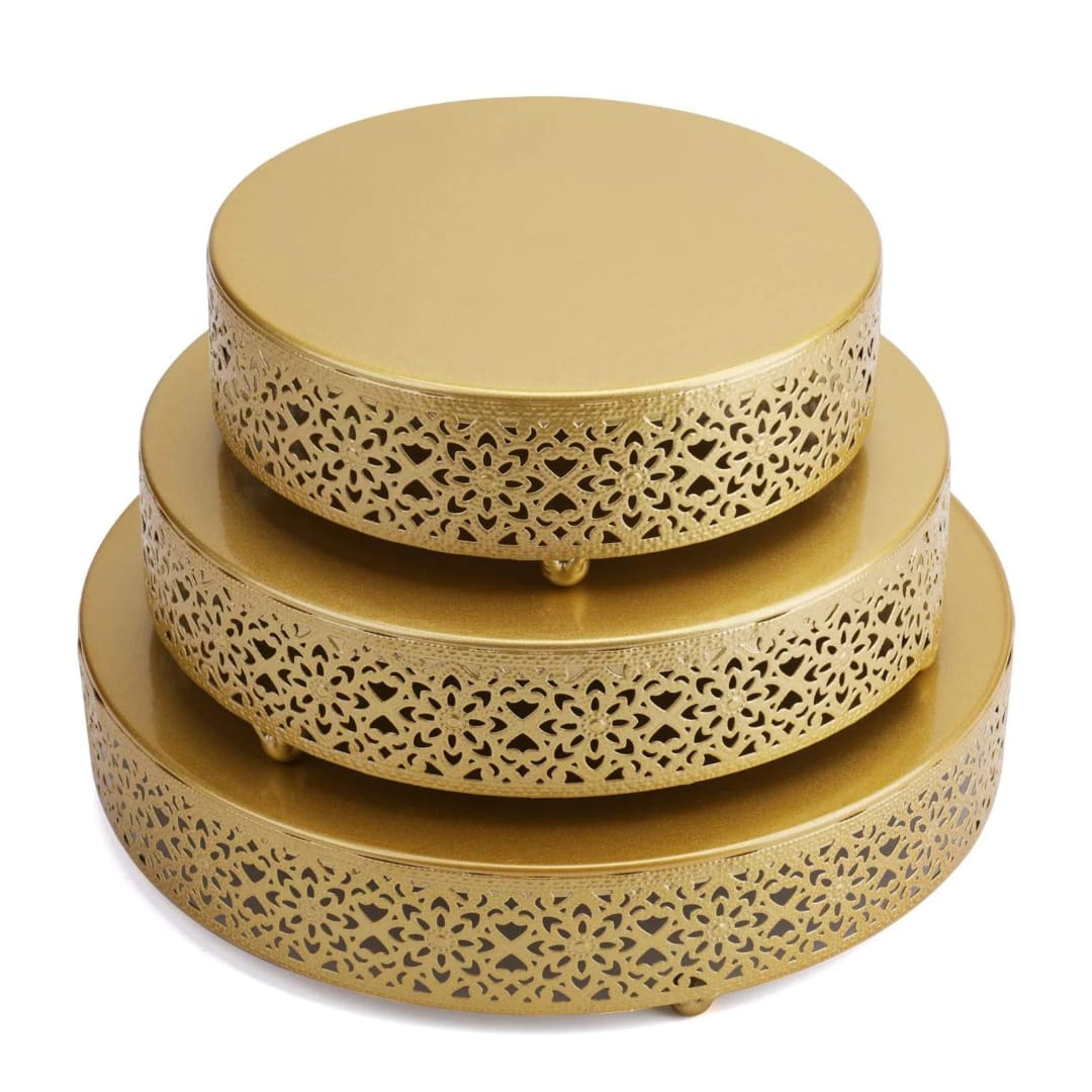 3Pcs Gold cake stands