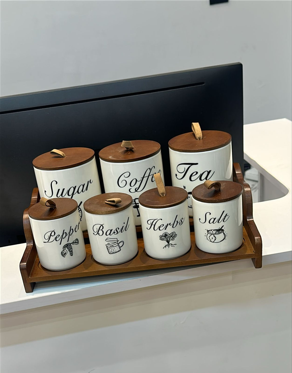 ✨Luxury 8pc -Piece Canister Set 
(1 Tray + 7 Canisters )