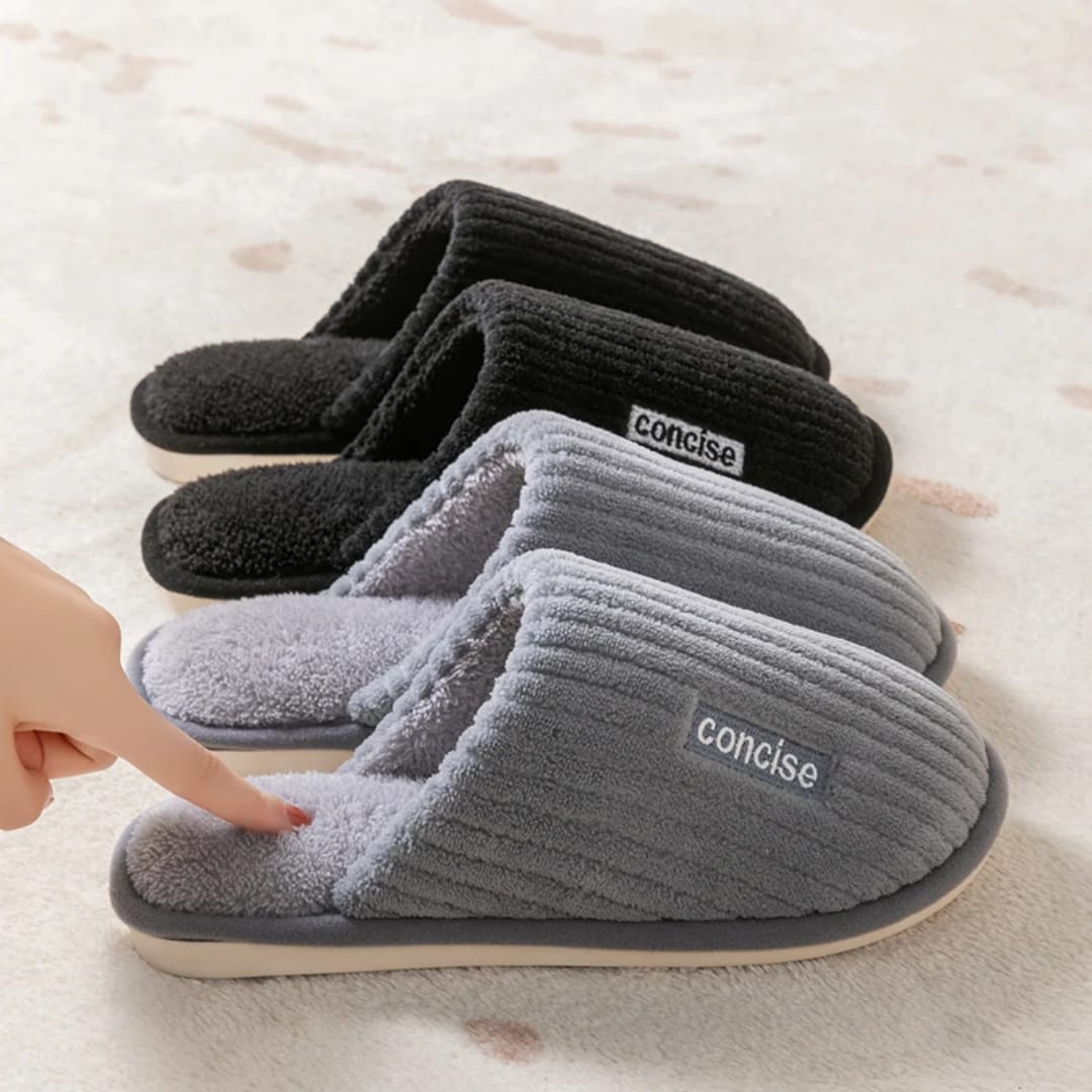 Fuzzy House Slippers Winter Warm Plush Indoor Non-slip Bedroom Slides Soft Comfort Fur Fluffy Cotton Shoes